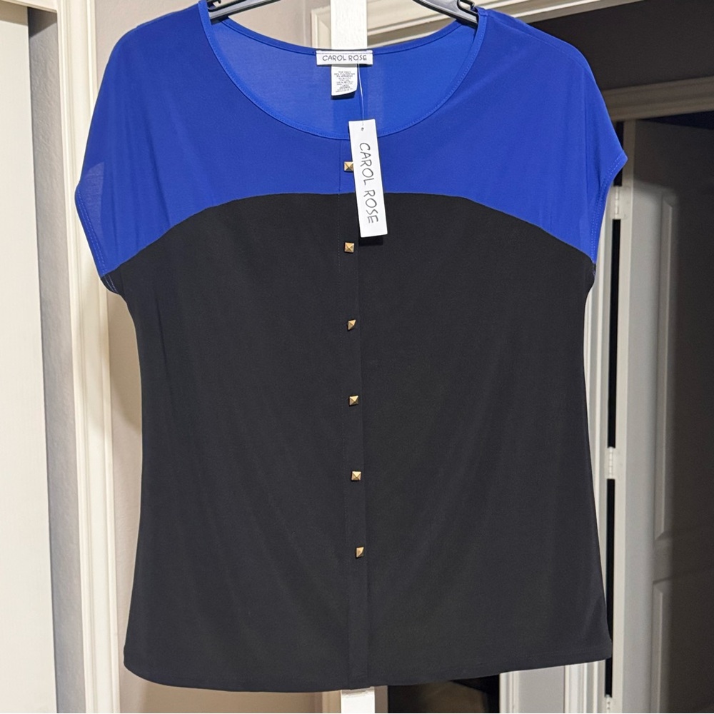 Carol Rose Women's Top in Royal Blue and Black